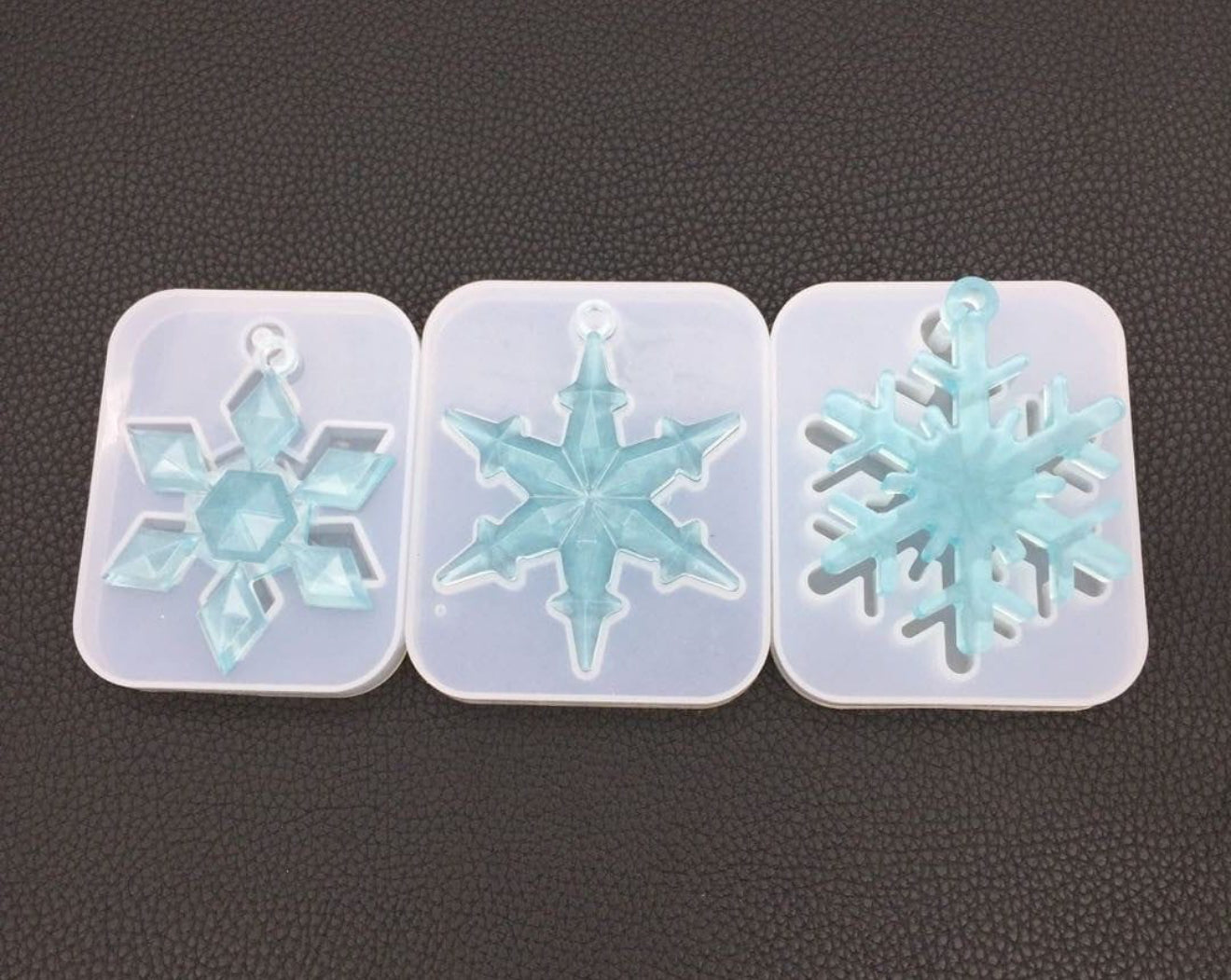3 Cavity Snowflakes Pendant & Keychain Mould